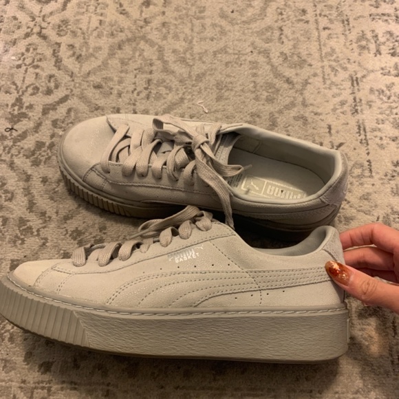 Puma suede grey platform sneakers - Picture 5 of 5